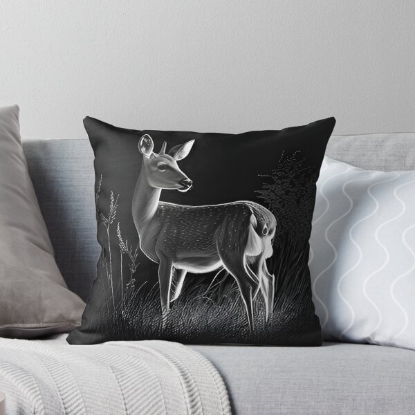 Item preview, Pencil drawn Deer High Quality Black and White Design designed and sold by Pencil-Art.