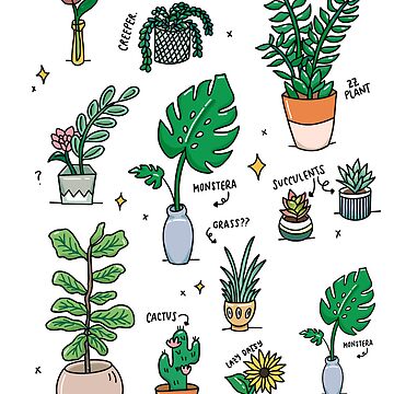 Plant Love: Plants - Stickers  Single Sticker Sheet or Pack of 5