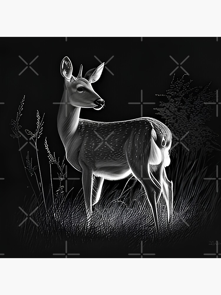 The Fawn is Drawn in Black in a Flat Style. Design Can Be Used for