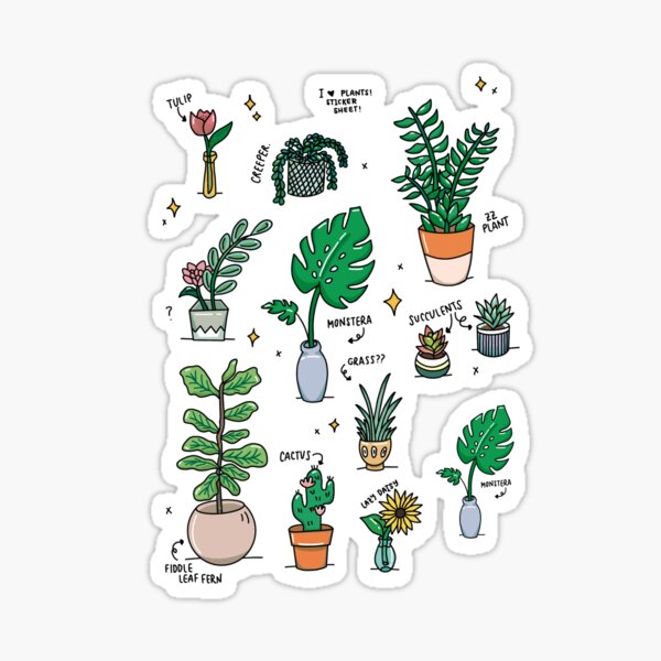 Plant Parent Sticker Sheet Stickers and Decal Sheets