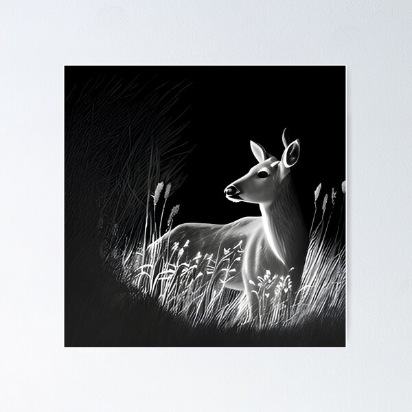 Item preview, Copy of Pencil drawn Deer High Quality Black and White Design designed and sold by Pencil-Art.