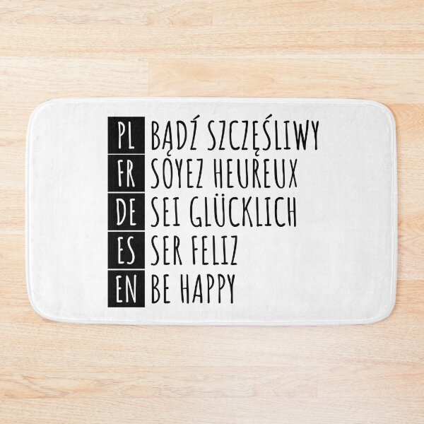 Item preview, Multilingual Happiness: Be Happy in 5 Languages with Country Codes designed and sold by ZenHorn.