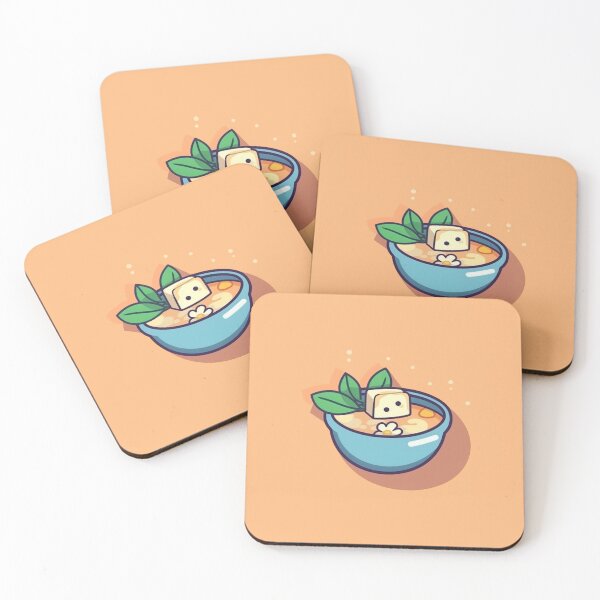 Item preview, Cute Miso Soup Tofu Design for Japanese Cuisine Lovers designed and sold by Stickerchef.