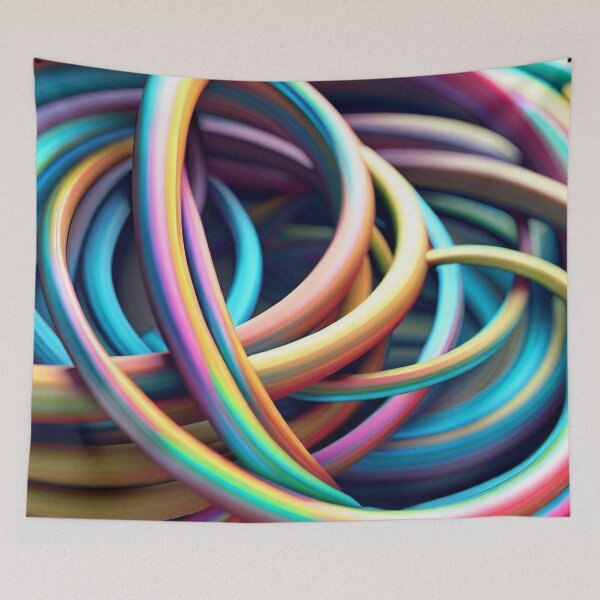 Item preview, abstraction interpenetrating colored circles multicolored color play designed and sold by JaroDesign2023.