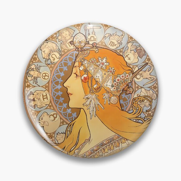 Item preview, Alphonse Mucha, Zodiac, Czech art, Art Nouveau designed and sold by NouveauEra.