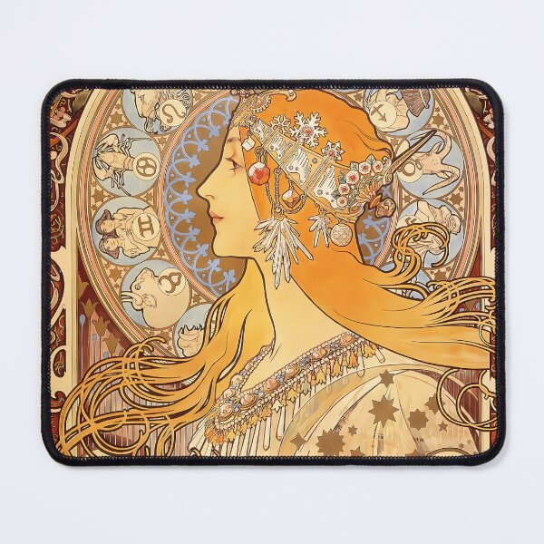 Item preview, Alphonse Mucha, Zodiac, Czech art, Art Nouveau designed and sold by NouveauEra.