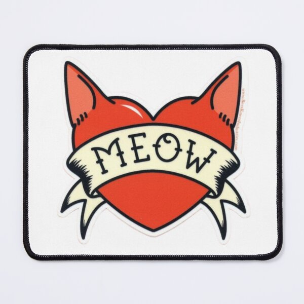 Item preview, Meow cat tattoo flash sticker pink red designed and sold by LucyfromMilol.