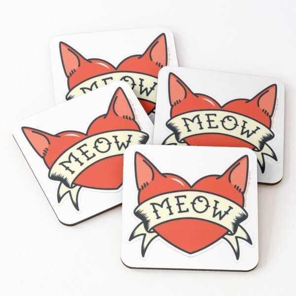 Item preview, Meow cat tattoo flash sticker pink red designed and sold by LucyfromMilol.