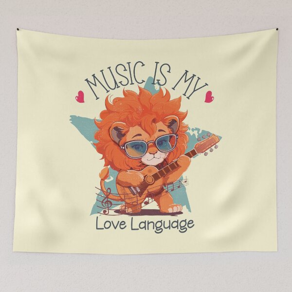 Item preview, Music is my love language - funny saying designed and sold by VichallanStudio.
