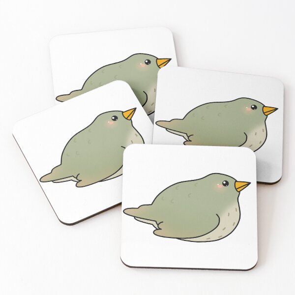 Item preview, Little Fat Bird Sitting Sparrow Green Illustration designed and sold by GingerandMilk.