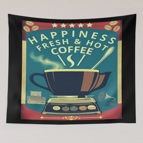 Item preview, Vintage Illustration Happines Fresh & Hot Coffee. designed and sold by Giulivo Store Graphic.