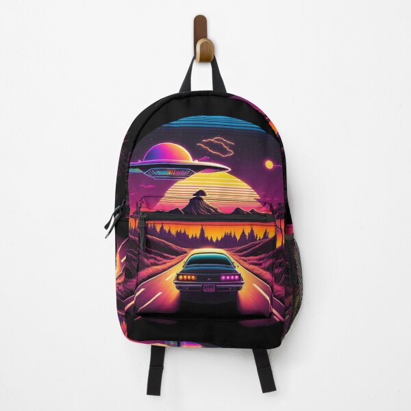 Item preview, 80s Car in Road Chased by UFO at Night designed and sold by RRebellion.
