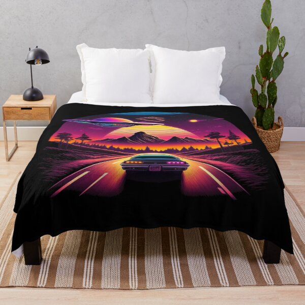 Item preview, 80s Car in Road Chased by UFO at Night designed and sold by RRebellion.