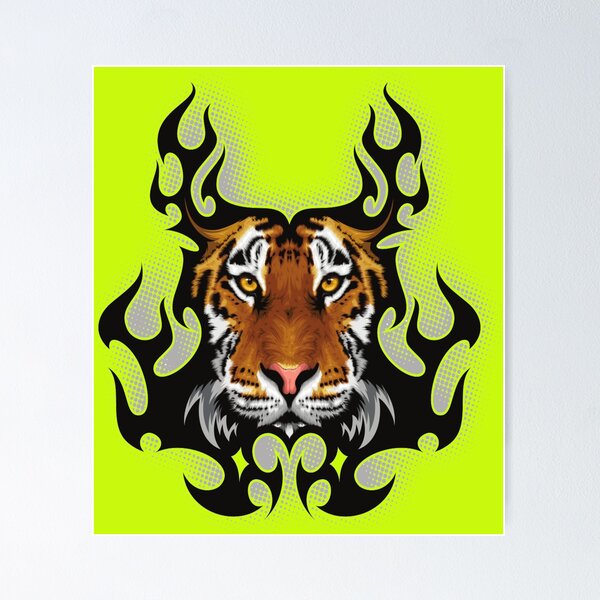 Item preview, Roaring Beauty: Majestic Tiger's Ferocious Visage designed and sold by modernaarte.