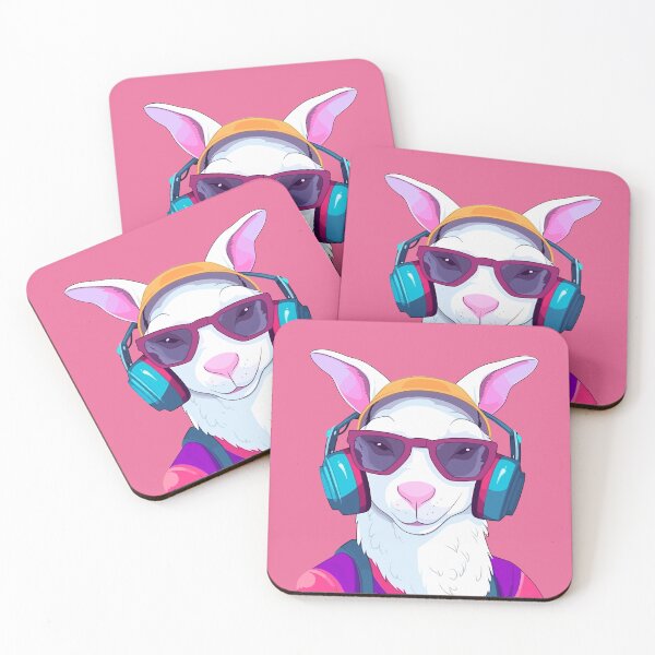Item preview, Melodic Bliss: Pink Llama in Headphones designed and sold by Sleeygoy.