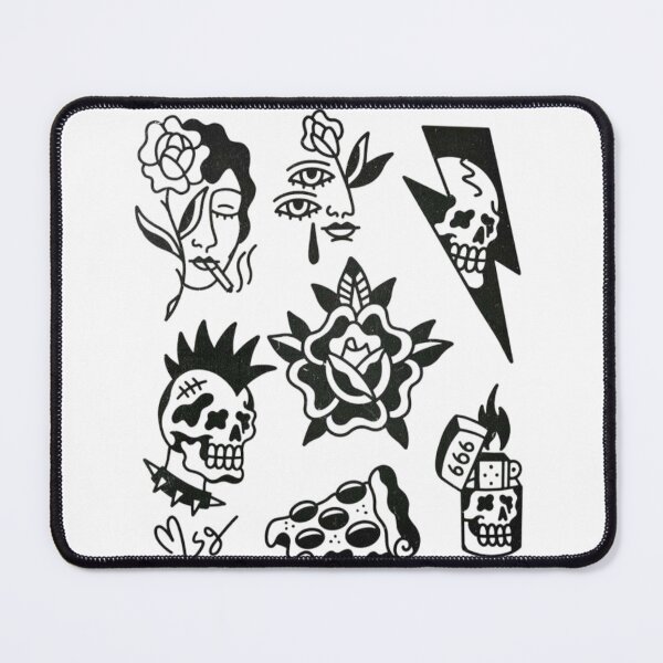 Item preview, trad skull bird floral cactus pidgeon tattoo floral fangs flash sheet design traditional designed and sold by LucyfromMilol.