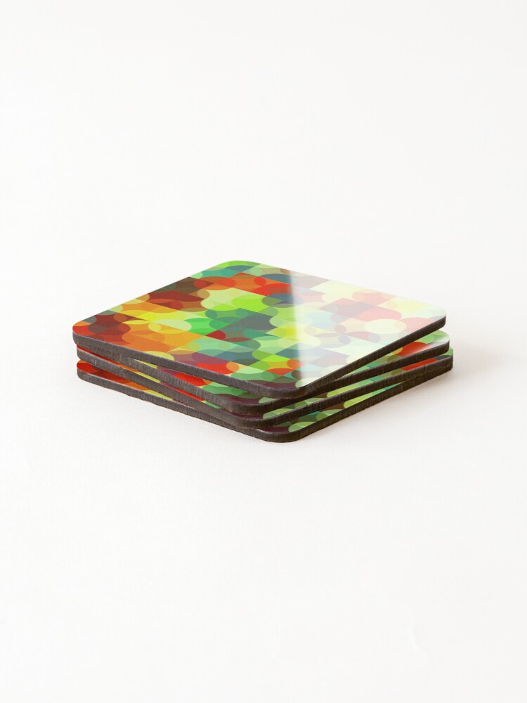 Thumbnail 4 of 5, Coasters (Set of 4), Abstract Colorful Circles Pattern Design designed and sold by deepakrode7.