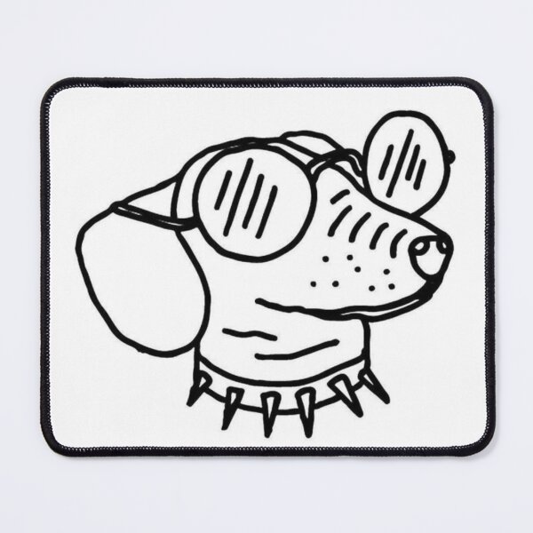 Item preview, spikey collar punk dog dacshund sunglasses trad tattoo flash sheet design traditional mushroom designed and sold by LucyfromMilol.
