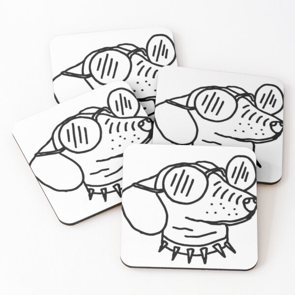 Item preview, spikey collar punk dog dacshund sunglasses trad tattoo flash sheet design traditional mushroom designed and sold by LucyfromMilol.