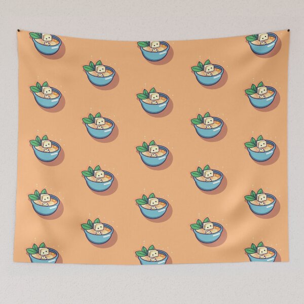 Item preview, Cute Miso Soup Tofu Design for Japanese Cuisine Lovers designed and sold by Stickerchef.