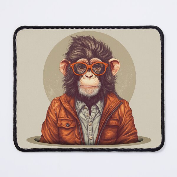 Item preview, A hipster monkey with glasses designed and sold by Gillillu.