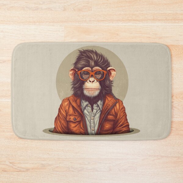 Item preview, A hipster monkey with glasses designed and sold by Gillillu.
