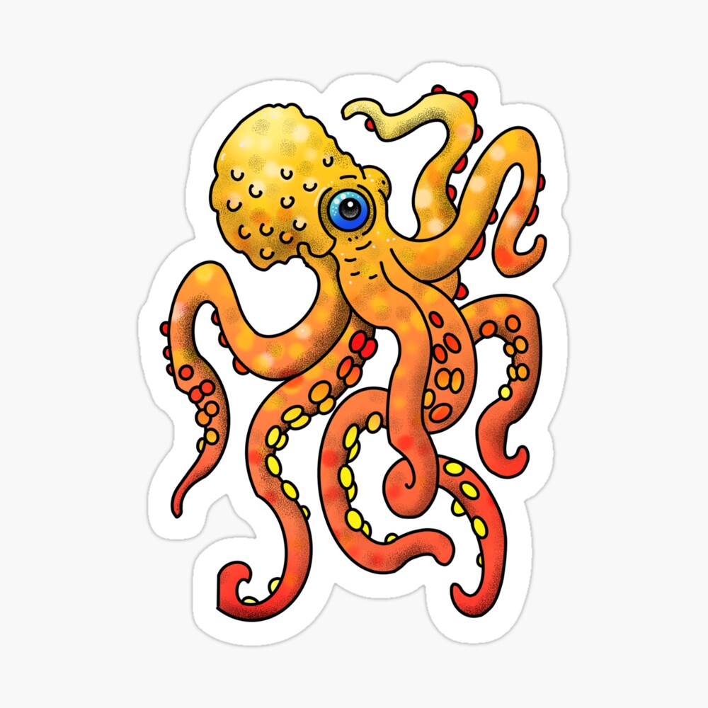 Octopus tattoo, neotraditional style