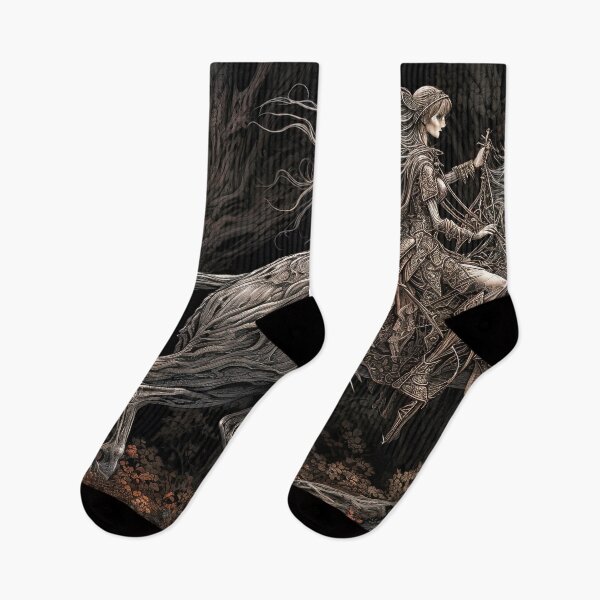 Item preview, The White Rider 1-horse-netherlands-dark-trees-haze-vintage-horse riding designed and sold by Hermossa-Art.