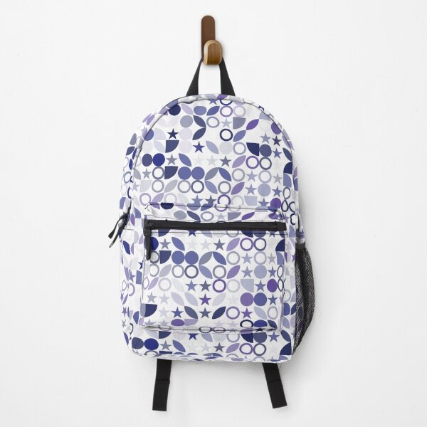 Item preview,  Pattern with purple, cyan, blue, white colors star, circls, oval, lines designed and sold by Plessmo.