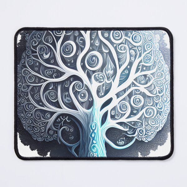 Item preview, Blue tree of life with magic mushrooms. designed and sold by Transelasticart.