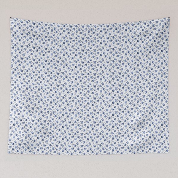 Item preview, Blue Tulip Pattern on a White Background 2 designed and sold by ArtfulAda.