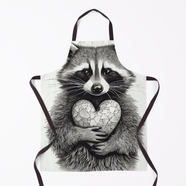 Item preview, raccoon in love holds a heart in his hands designed and sold by ruvida.