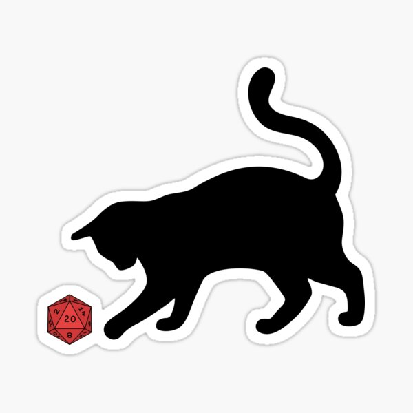 Black Cat Sticker For D&D Players