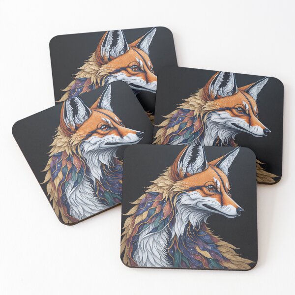 Item preview, Colorful fox portrait made with alcohol ink designed and sold by RK - Shop.