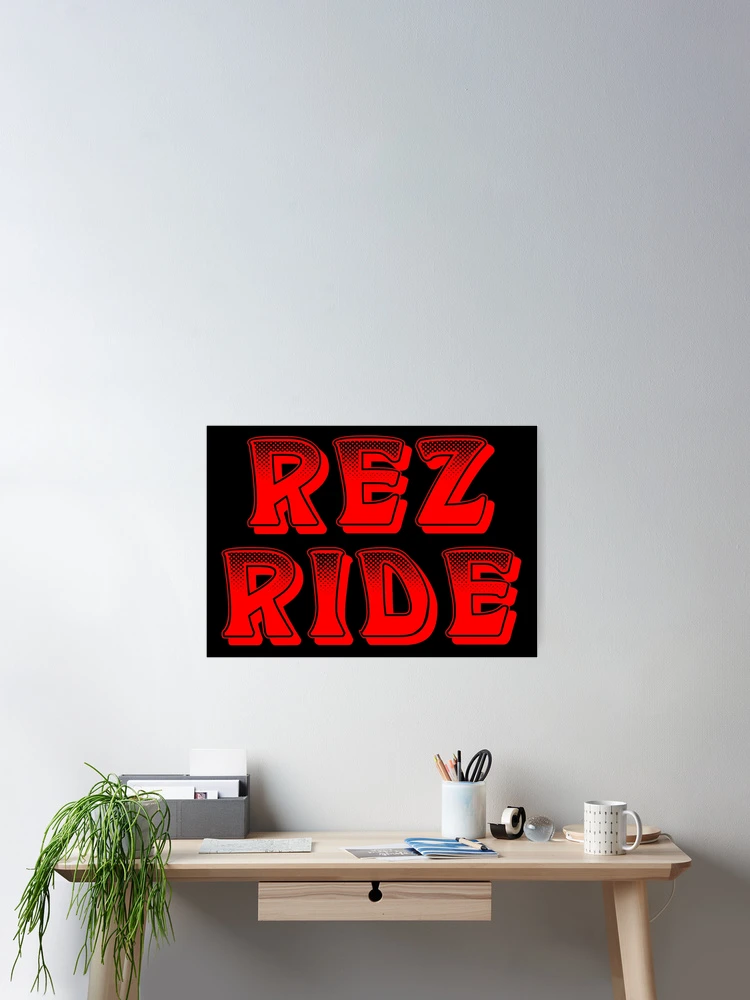 Aperçu 2 sur 3. Poster avec l'œuvre Rez Ride / Rouge créée et vendue par JMWCD.