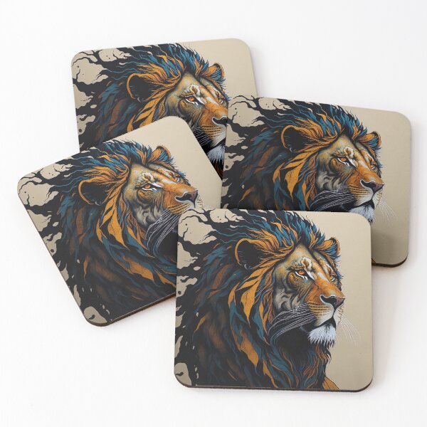 Item preview, Abstract colorful male lion portrait designed and sold by RK - Shop.
