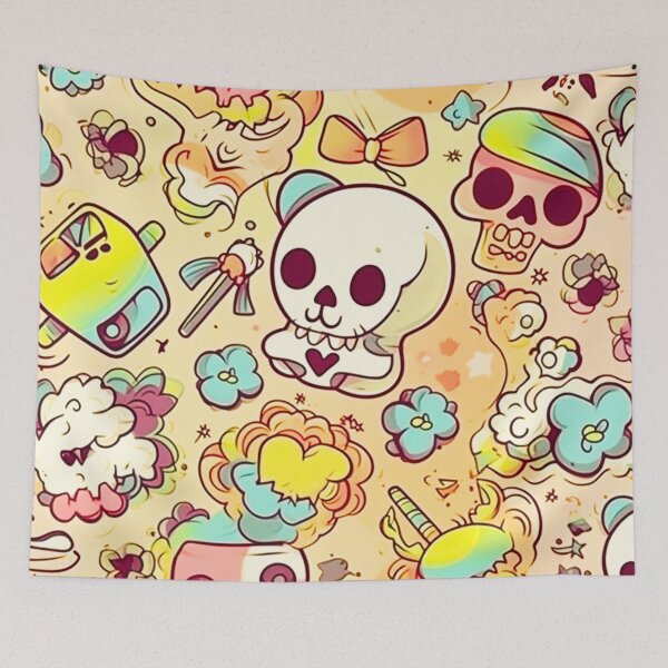 Item preview, Funny Cartoon Cute Skeletons Pattern Art Design #34 designed and sold by Pexelpanoramas.