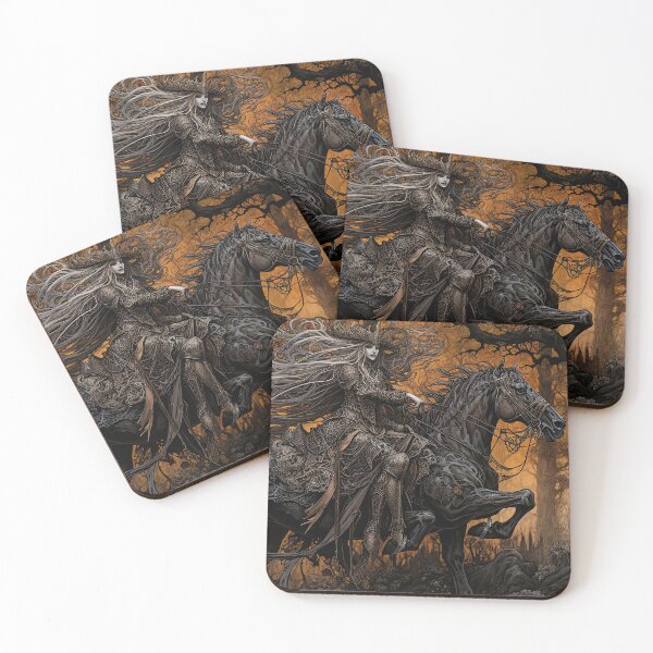 Item preview, The Forest 'woman Rider-horse-netherlands-dark-trees-haze-vintage-horse riding designed and sold by Hermossa-Art.