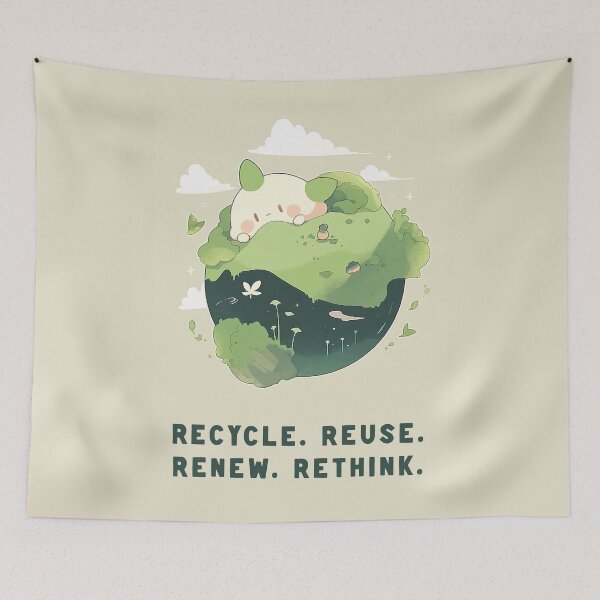 Item preview, Recycle Reuse Renew Rethink | Earth Creature designed and sold by GingerSilkShop.