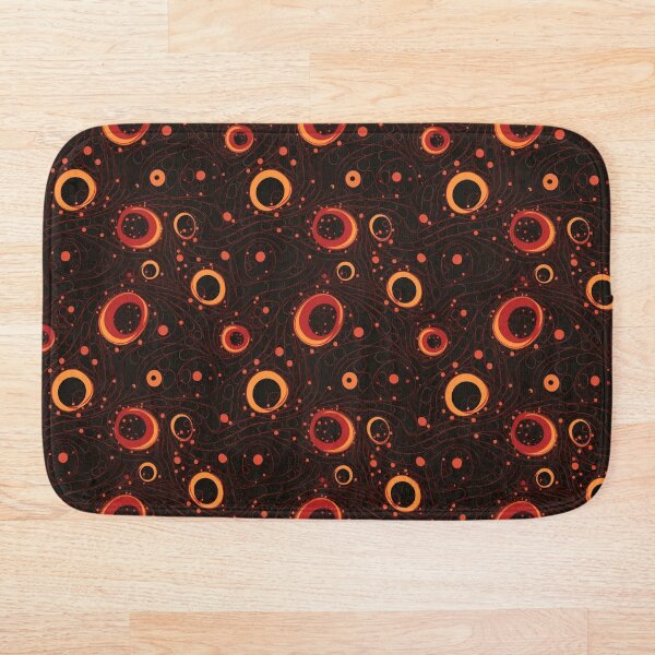 Item preview, Cosmic patterns: Cartoon orange "black holes" with gravitational disturbances designed and sold by lehoodesign.