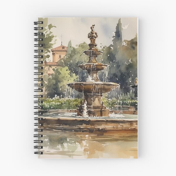 Aperçu de l'œuvre Aqueducs élégants : un hommage à l'aquarelle aux fontaines romaines créée et vendue par bigboxofstuff.