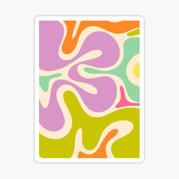 Item preview, Smooth Contours Retro Modern Abstract Pattern Pastel Lavender Lime Orange Mint designed and sold by kierkegaard.