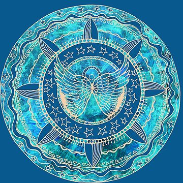 Artwork thumbnail, Angel Wings Blue Mandala by heartsake
