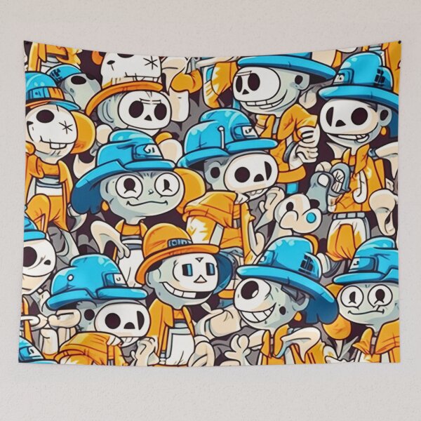 Item preview, Funny Cartoon Cute Skeletons Pattern Art Design #39 designed and sold by Pexelpanoramas.