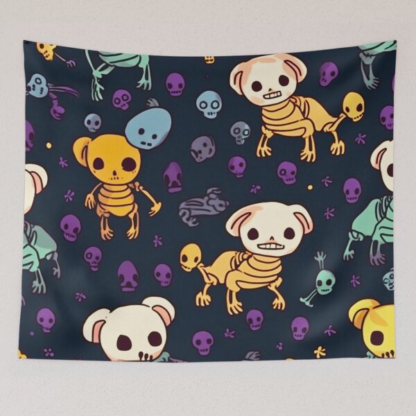 Item preview, Funny Cartoon Cute Skeletons Pattern Art Design #40 designed and sold by Pexelpanoramas.