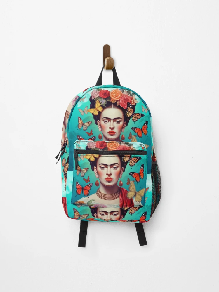 FRIDA KAHLO CARICATURE PORTRAIT LARGE BACKPACK NWOT Frida Kahlo #Backpack/shoulderbag SOLD – Artesanias  main image 3