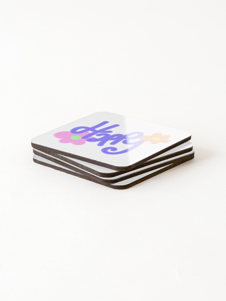 Thumbnail 4 of 5, Coasters (Set of 4), Happy designed and sold by Rentiii.