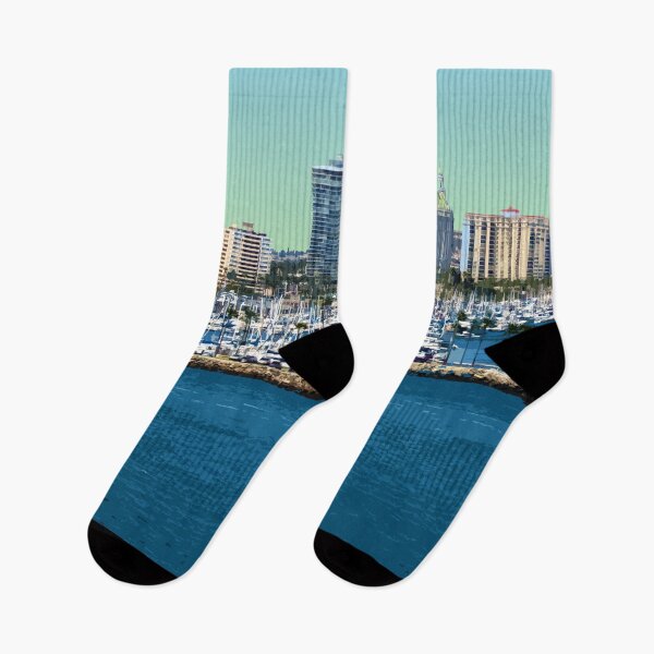 Item preview, Long Beach, California, USA, Travel Print designed and sold by summattodraw.