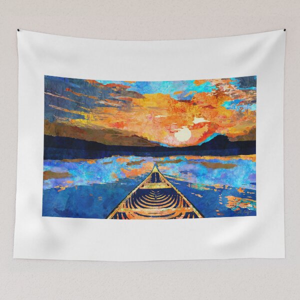 Item preview, Colorful Canoe Summer Sunrise Art designed and sold by Sharon Cummings Art.