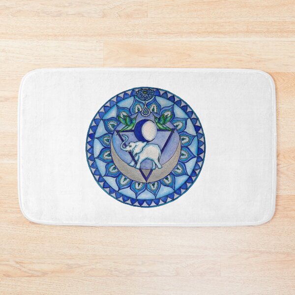 Item preview, Vishuddha Throat Chakra Healing Mandala with Elephant and Hummingbirds designed and sold by CircleoflifeUK.